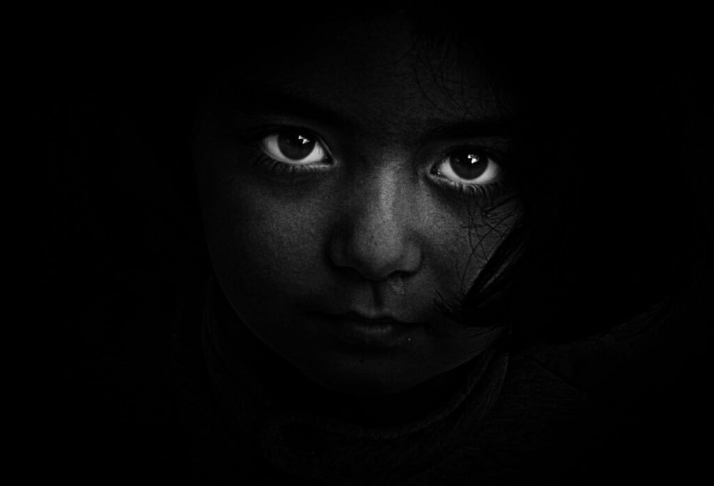 Grayscale Photography of Girls Face